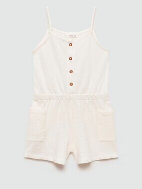 Off white cotton jumpsuit Girls Sz 11/12